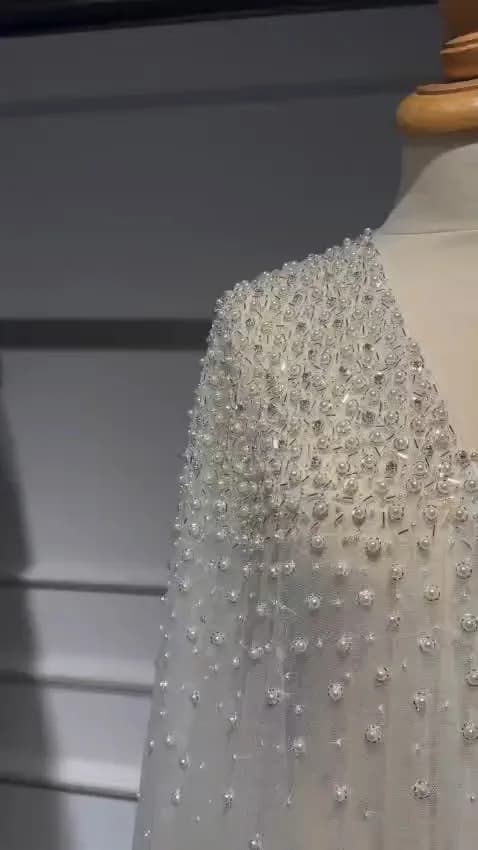Pearl Heavy Bridal Abaya — 2
