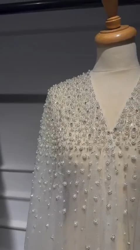 Pearl Heavy Bridal Abaya — 4