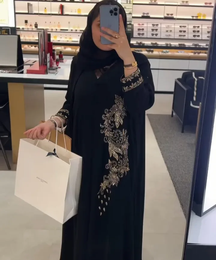 Intricate Autumn Handwork Abaya
