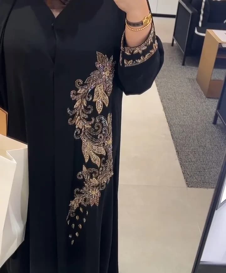Intricate Autumn Handwork Abaya — 2