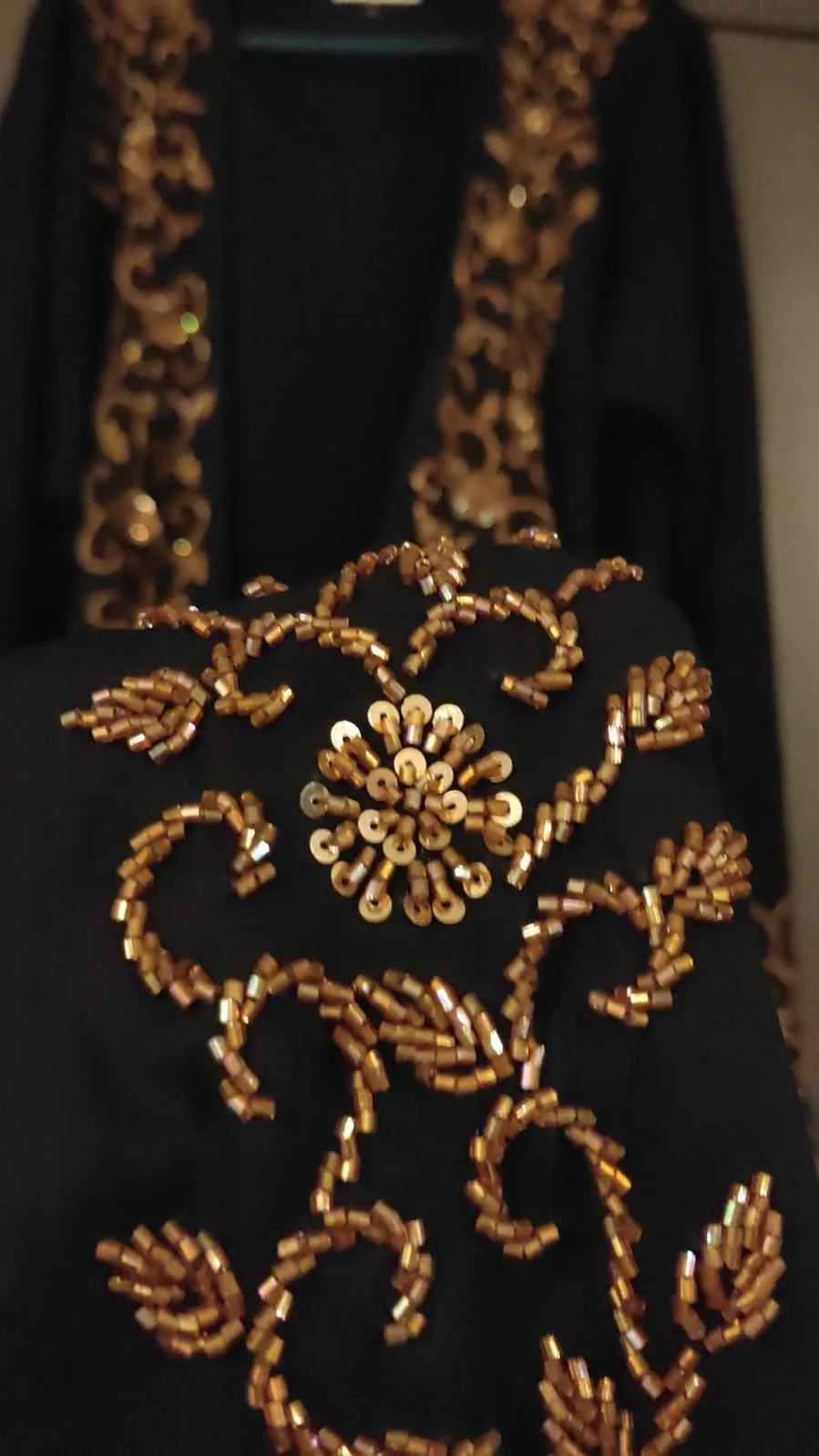 Golden Zari Handwork Abaya — 2