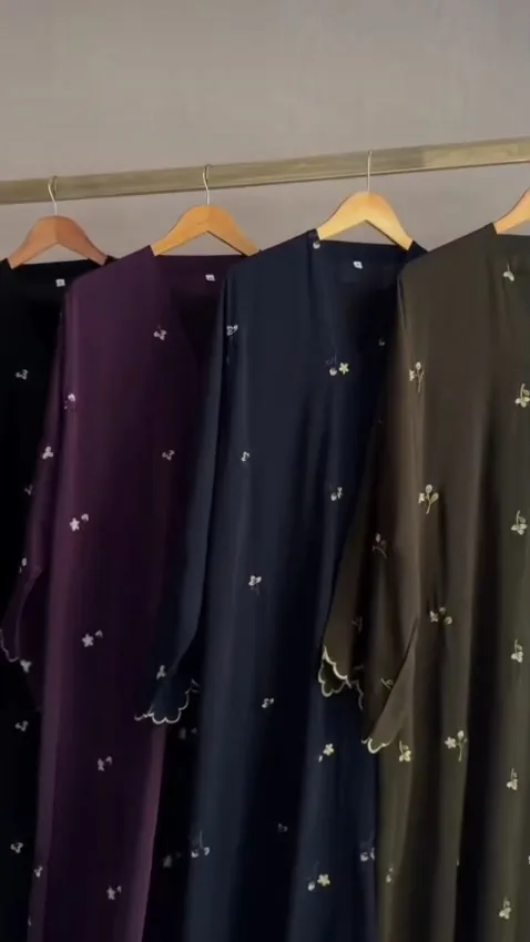 Embroidery cutwork abaya — 3