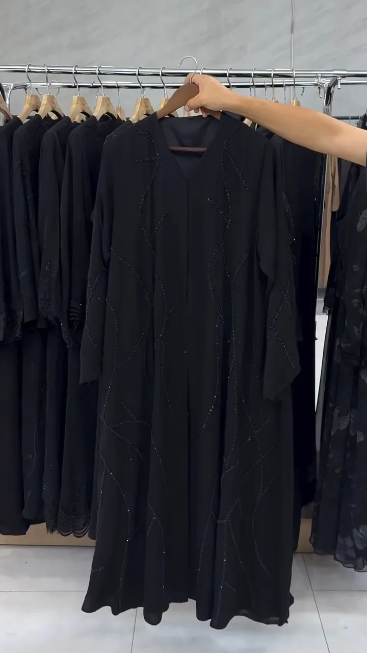 Double imported chiffon nida worked abaya