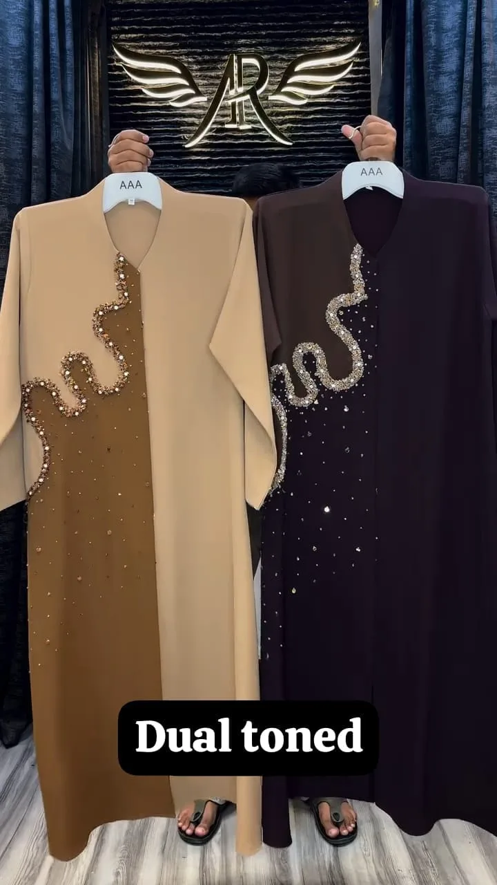 Dual toned handworked abaya