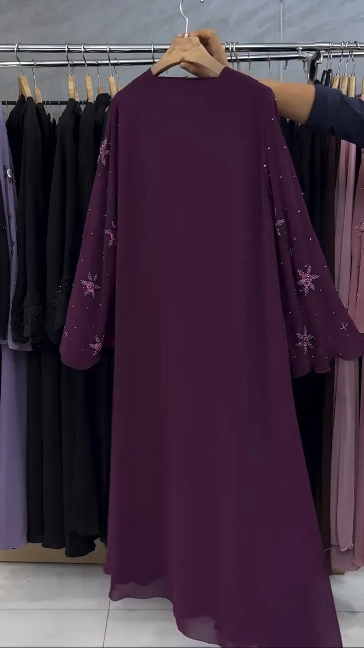 Double Chiffon Handwork abaya — 2