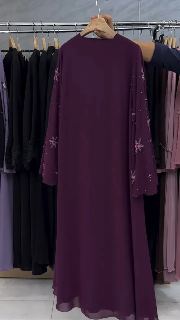 Double Chiffon Handwork abaya — 4