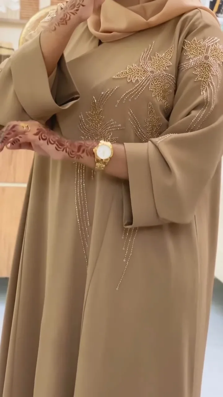 Beige Handworked abaya