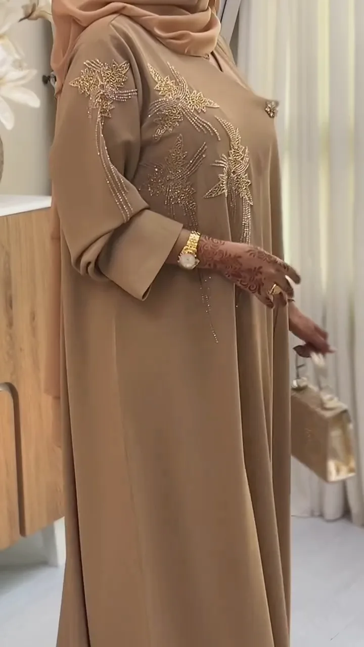 Beige Handworked abaya — 5